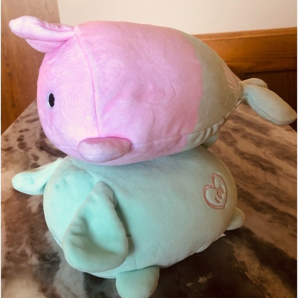 👀4/$25 Moj moj Surprise Pair Pink Mer Bunny and Aqua Dog Green - Picture 3 of 12